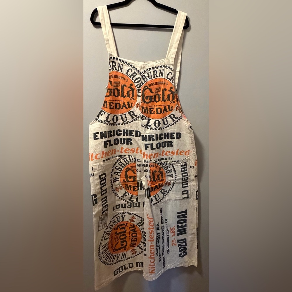 Vintage Sack overalls gold medal flour cotton wide leg - Picture 4 of 8
